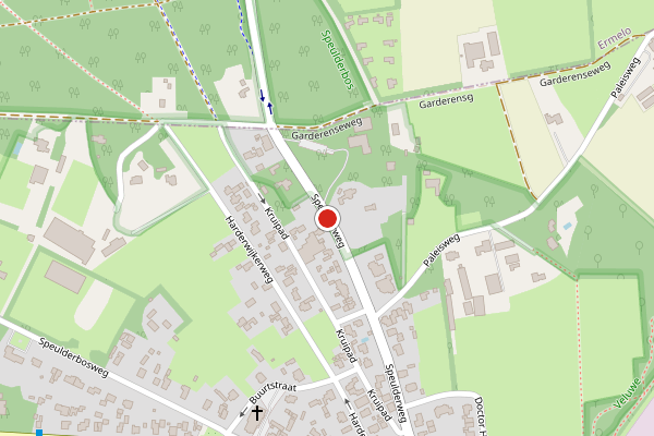 Brandweer-melding op Speulderweg, Garderen op 28 juni, kaart-overzicht