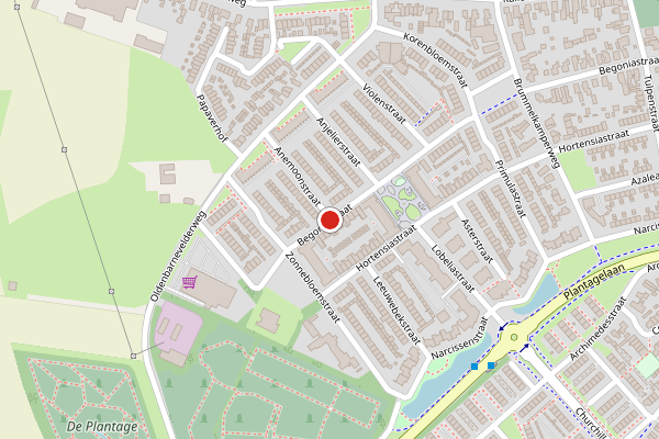 Brandweer-melding op Begoniastraat, Barneveld op 28 juni, kaart-overzicht