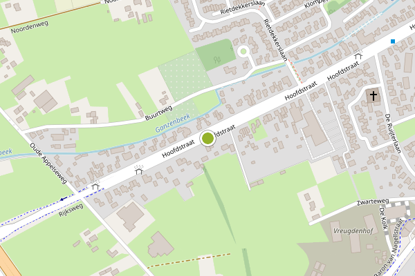 Ambulance-melding op Hoofdstraat, Voorthuizen op 1 juli, kaart-overzicht