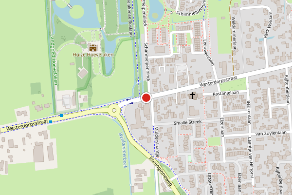 Brandweer-melding op Westerdorpsstraat, Hoevelaken op 13 juli, kaart-overzicht