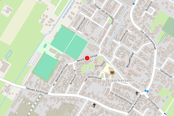 Brandweer-melding op Westerveenstraat, Nijkerkerveen op 15 april, kaart-overzicht