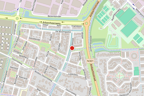 Brandweer-melding op Hazelnoot, Nijkerk op 9 mei, kaart-overzicht