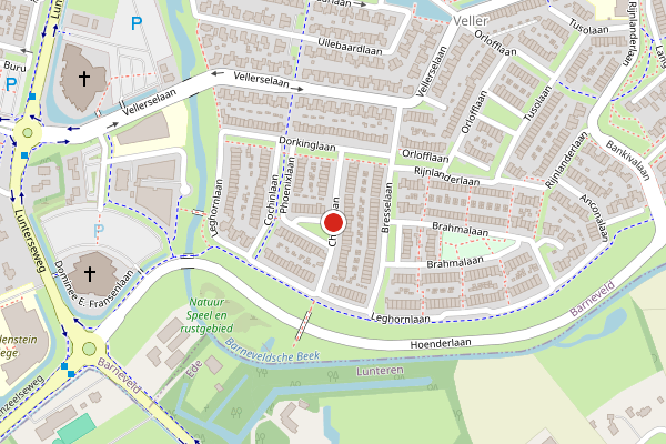 Brandweer-melding op Chabolaan, Barneveld op 22 juli, kaart-overzicht