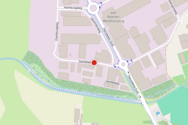 Brandweer-melding op Zwolleweg, Barneveld op 24 juli, kaart-overzicht