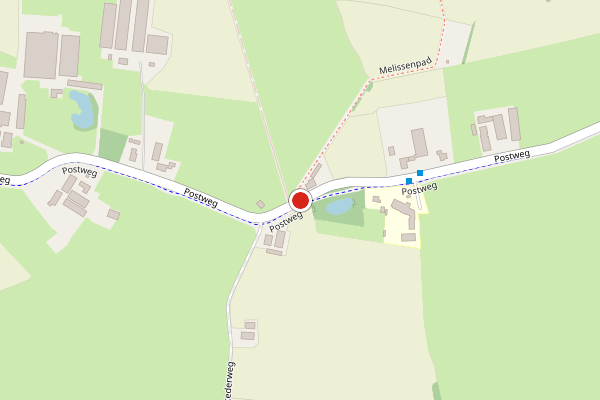 Brandweer-melding op Postweg, De Glind op 24 juli, kaart-overzicht