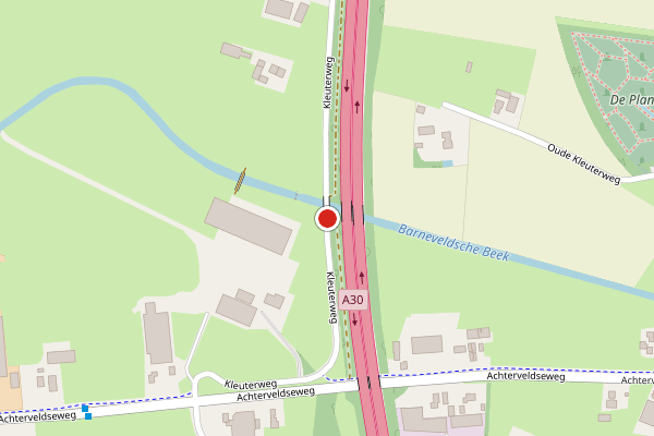 Brandweer-melding op Kleuterweg, Barneveld op 27 juli, kaart-overzicht