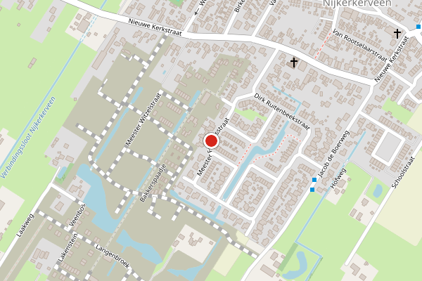 Brandweer-melding op Meester Folkertsstraat, Nijkerkerveen op 20 juni, kaart-overzicht