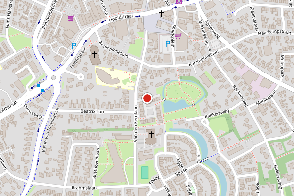 Brandweer-melding op Van den Berglaan, Voorthuizen op 20 mei, kaart-overzicht