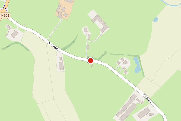 Brandweer-melding op Postweg, Barneveld op 5 augustus, kaart-overzicht