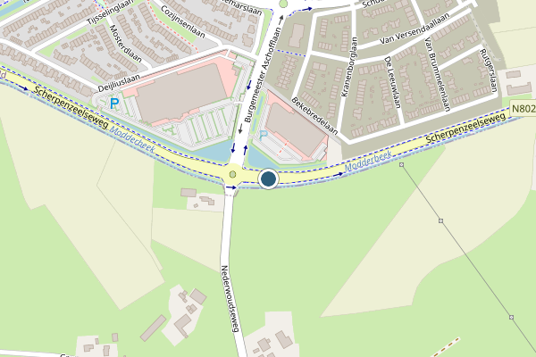 Politie-melding op Scherpenzeelseweg, Barneveld op 5 augustus, kaart-overzicht