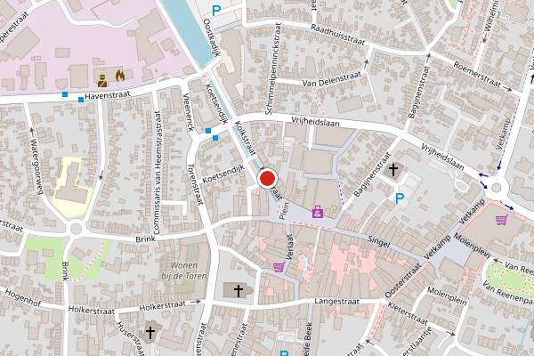 Brandweer-melding op Kolkstraat, Nijkerk op 21 mei, kaart-overzicht