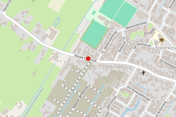 Brandweer-melding op Nieuwe Kerkstraat, Nijkerkerveen op 28 mei, kaart-overzicht