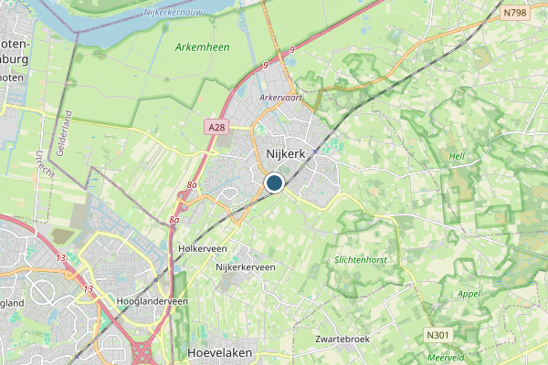 Politie-melding op Nijkerk op 31 mei, kaart-overzicht