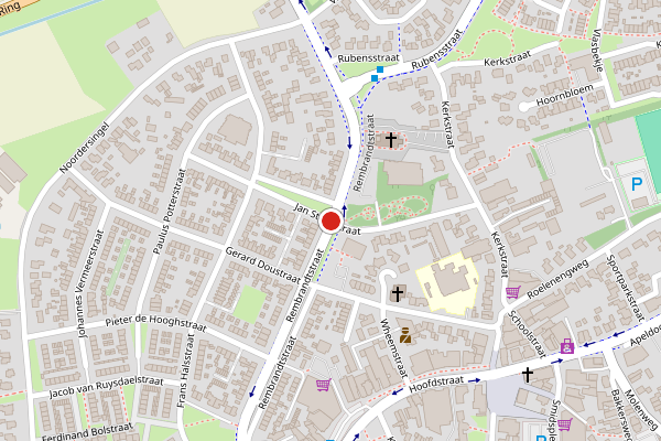 Brandweer-melding op Jan Steenstraat, Voorthuizen op 5 juni, kaart-overzicht