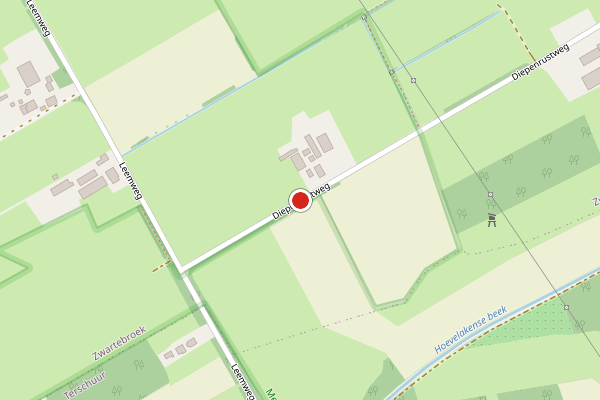 Brandweer-melding op Diepenrustweg, Zwartebroek op 8 juni, kaart-overzicht