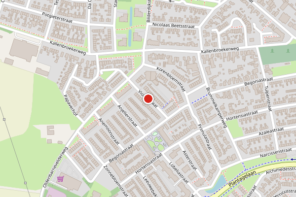 Brandweer-melding op Violenstraat, Barneveld op 14 juni, kaart-overzicht