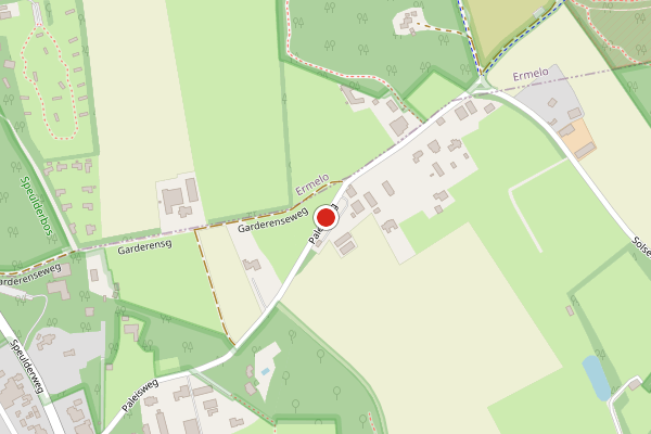 Brandweer-melding op Paleisweg, Garderen op 19 juni, kaart-overzicht