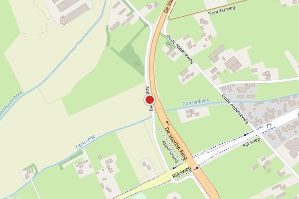 Brandweer-melding op Appelseweg, Voorthuizen op 20 juni, kaart-overzicht