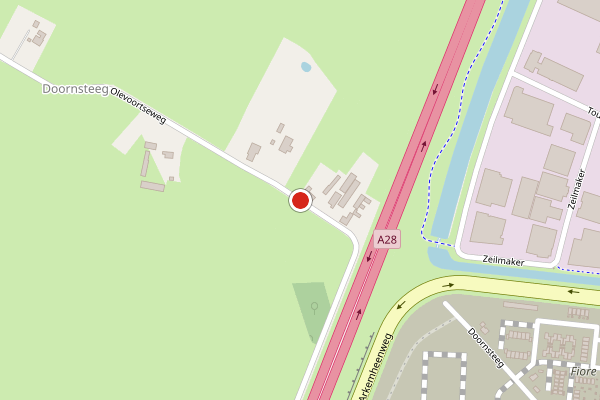 Brandweer-melding op Olevoortseweg, Nijkerk op 21 juni, kaart-overzicht