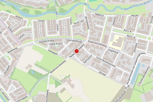 Brandweer-melding op Nederwoudseweg, Barneveld op 22 juni, kaart-overzicht