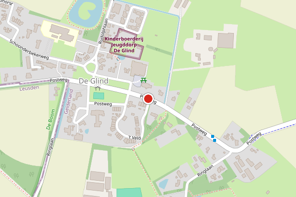 Brandweer-melding op Postweg, De Glind op 25 juni, kaart-overzicht