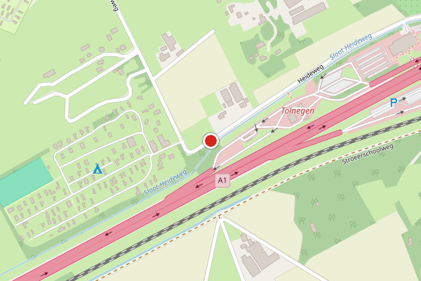 Brandweer-melding op Heideweg, Stroe op 5 mei, kaart-overzicht