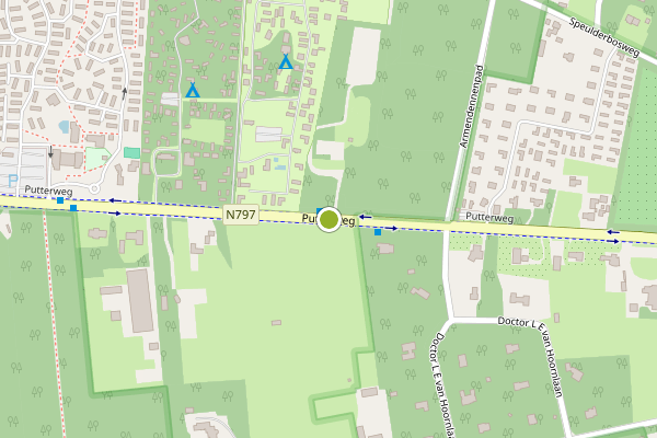 Ambulance-melding op Putterweg, Garderen op 6 april, kaart-overzicht