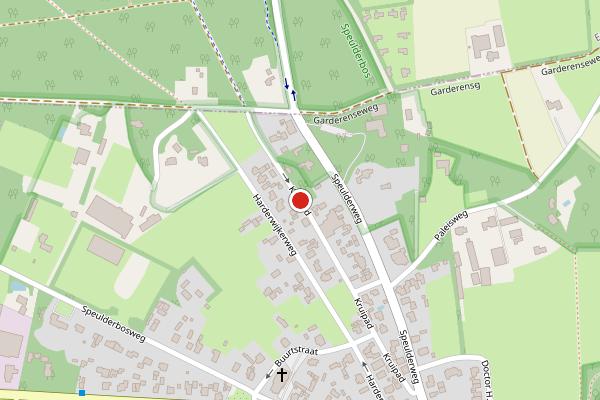 Brandweer-melding op Kruipad, Garderen op 27 juni, kaart-overzicht