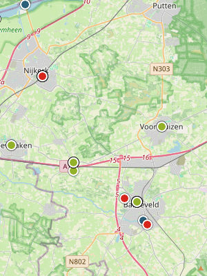 Kaart laatste meldingen P2000 Barneveld
